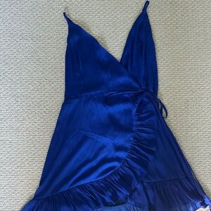 Elegant Blue Satin Dress